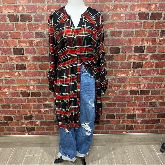 Sz LARGE Plaid Fall Shirtdress - Picture 3 of 17